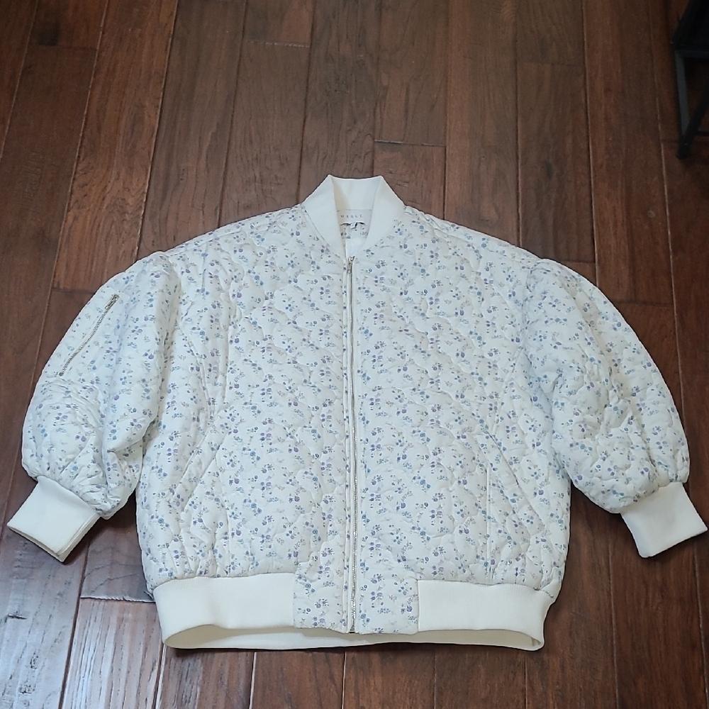 Mable Quilted Floral Oversized Bomber Jacket size Large - Picture 5 of 13